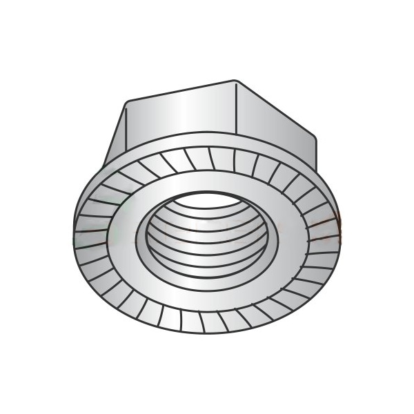 Newport Fasteners Serrated Lock Nut, M10-1.50, 18-8 Stainless Steel, Not Graded, 500 PK 421124 - main